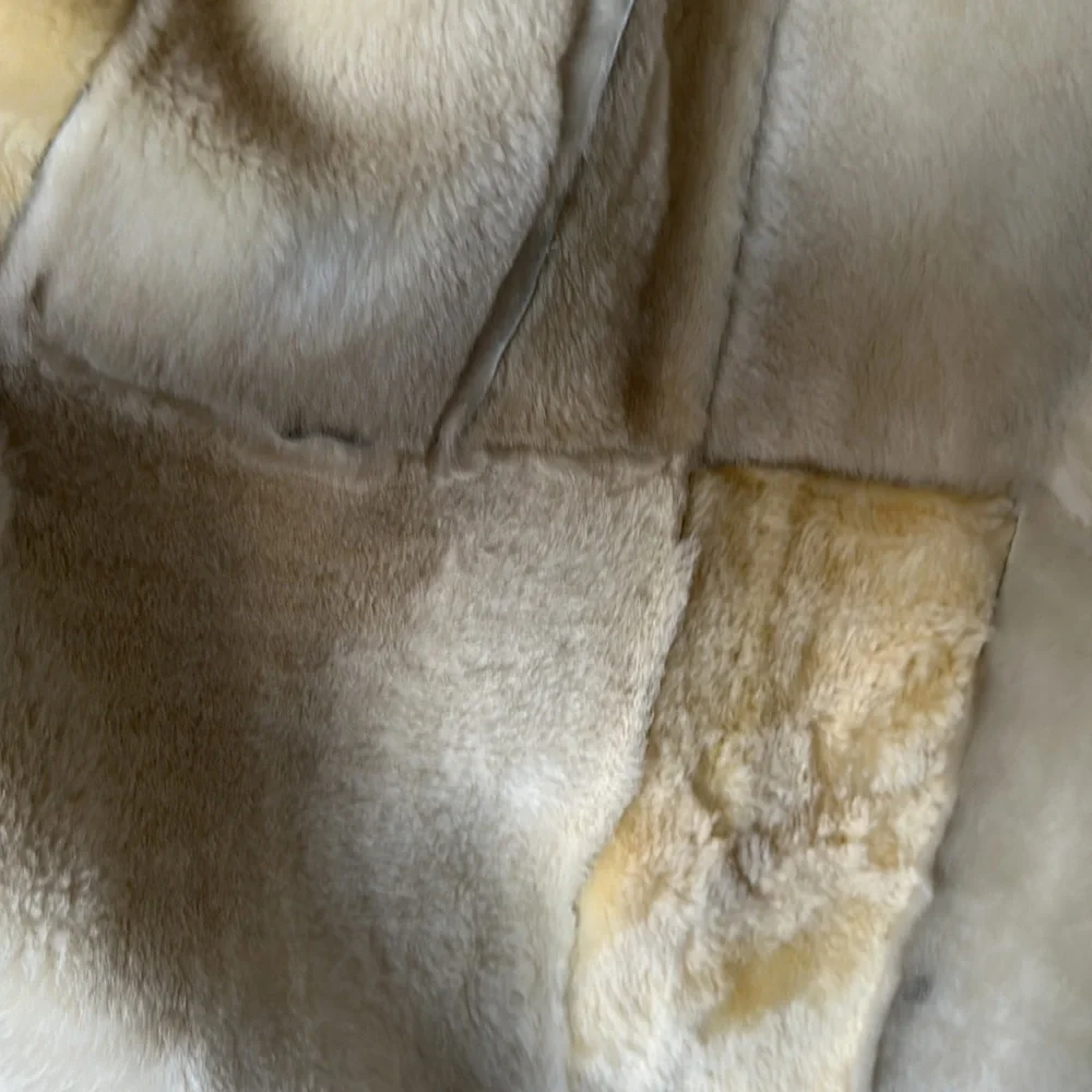Full length, fur lined, suede jacket with fur collar and wrist detail. - Picture 4 of 9